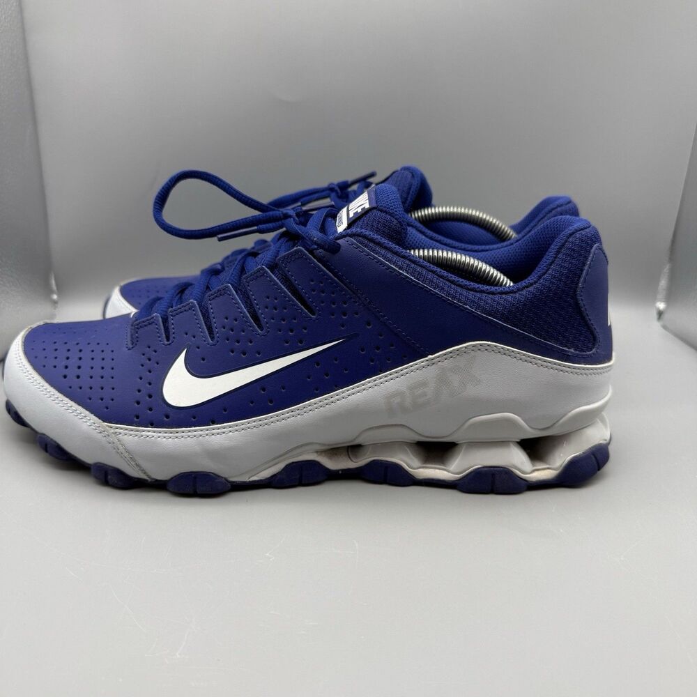 Nike Reax 8 TR Size 12 Blue Leather Lace Up Cross Training Sneakers 616272-404